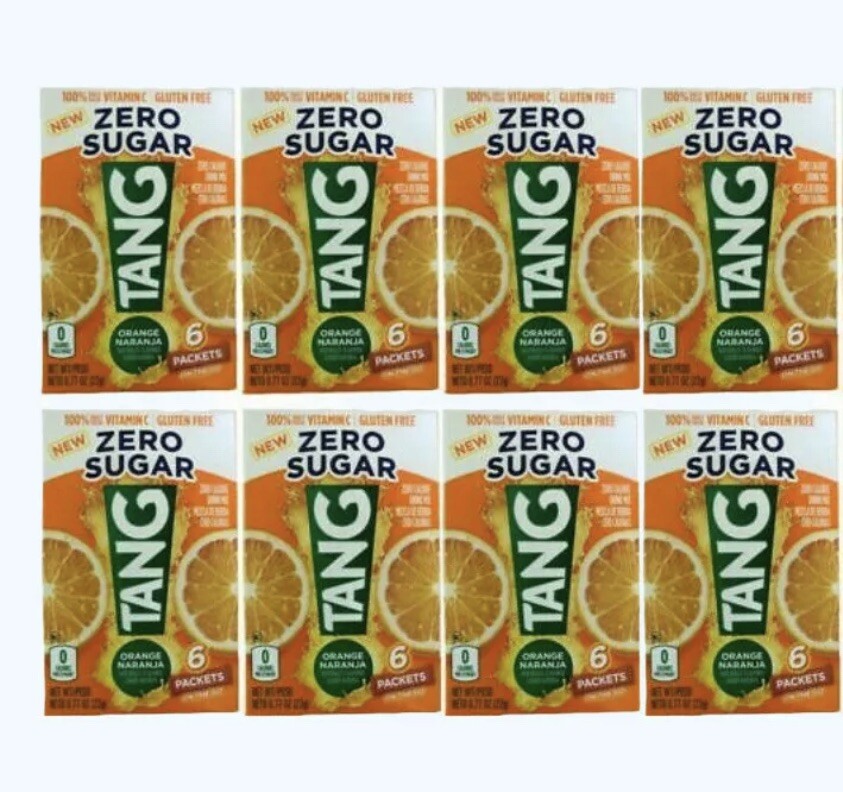 TANG Zero Sugar SINGLES TO GO Drink Mix Orange Tang 8 Boxes 48 Packets New