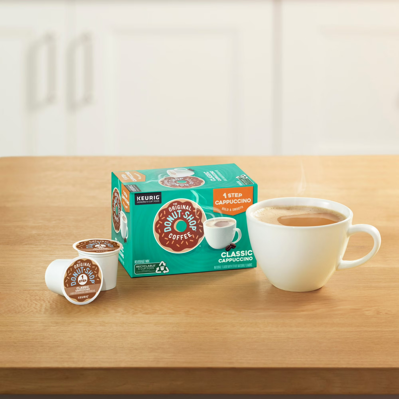 The Original Donut Shop, One Step Mocha Latte Flavored K-Cup Coffee Pods, 10 Cou