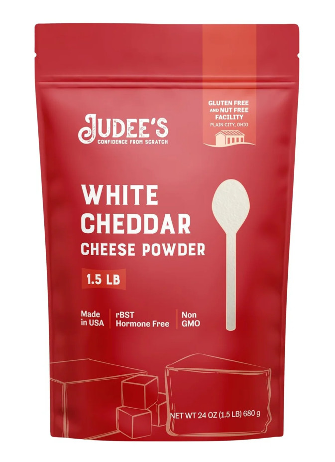 New Judee’S Yellow Cheddar Cheese Powder 1.5lbs -100% Non-Gmo, Rbst Hormone-Free