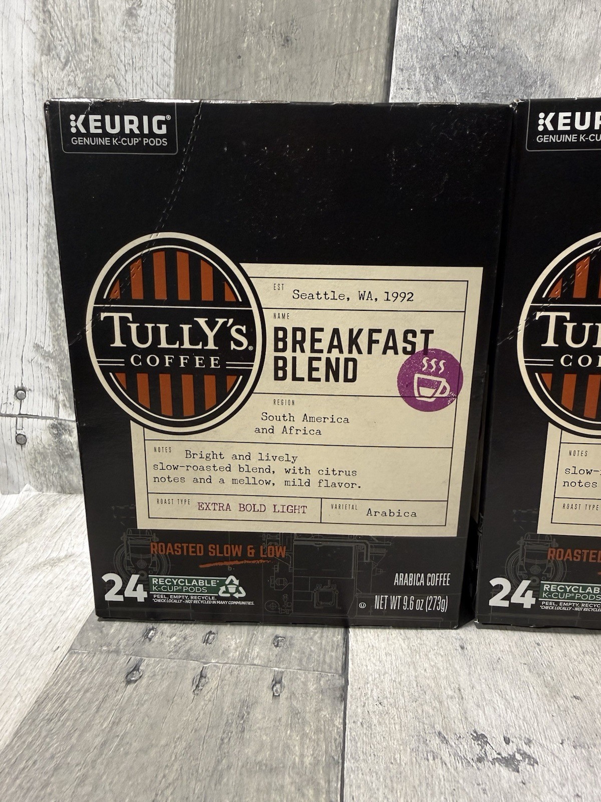 Tully’s Breakfast Blend Coffee 24 Keurig K Cups 2 BOXES free Shipping