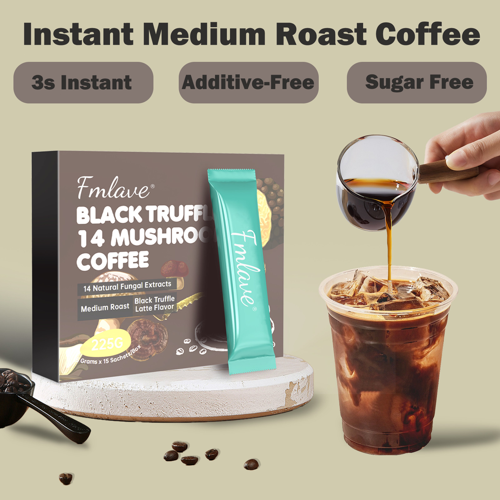 14-in-1 Organic Mushroom Coffee – Instant Coffee for Better Energy, Brain Boost
