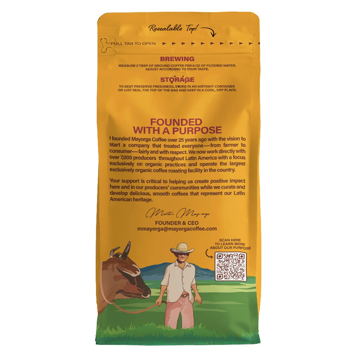 Mayorga Café, USDA Organic, Dark Roast Whole Bean Coffee, 2lb, 2-pk