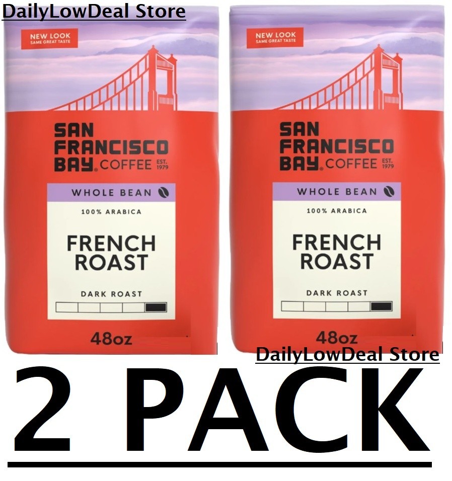2 PACK – San Francisco French Roast Dark Whole Bean Coffee 3 lb (Total 6 lb)