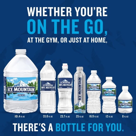 Ice Mountain Spring Water – 8 fl oz Mini Bottles (72 Total)