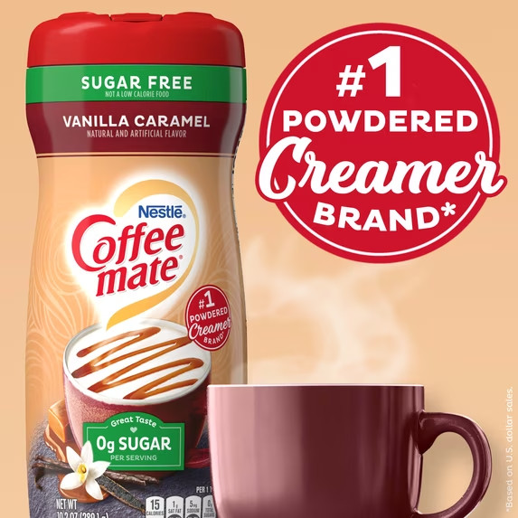 Nestle Coffee Mate Vanilla Caramel Sugar-Free Powdered Coffee Creamer, 10.2 oz