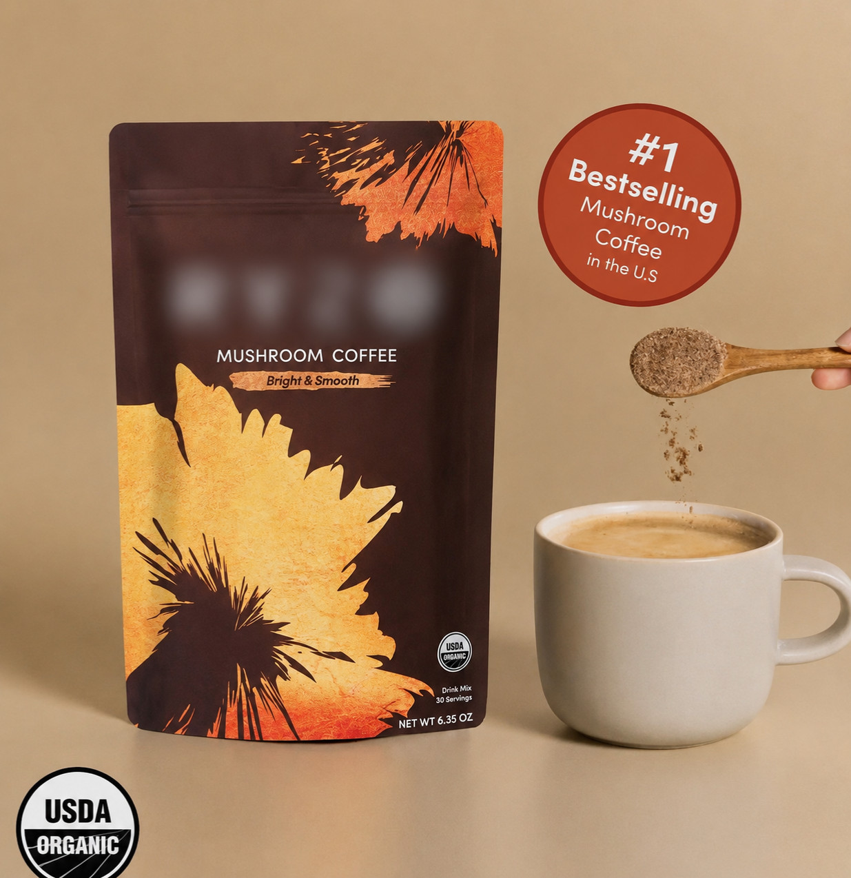 Ryse Mushroom Coffee 6.3 oz bright and smooth
