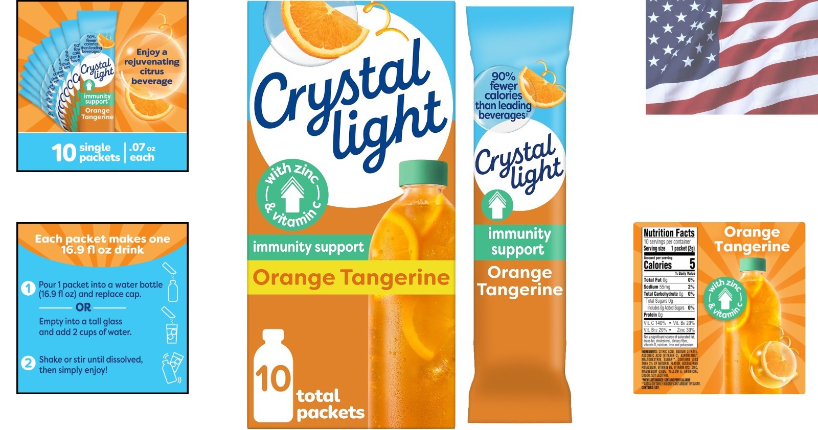 Orange Tangerine Drink Mix for Immune Support – 10 Individual Packets