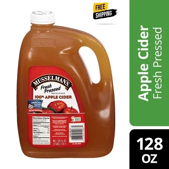 Musselman’s 100% Apple Cider, Fresh Pressed, 128 fl oz Jug…
