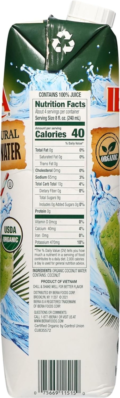 Pure Organic Coconut Water – Pack of 3 (1L Each)