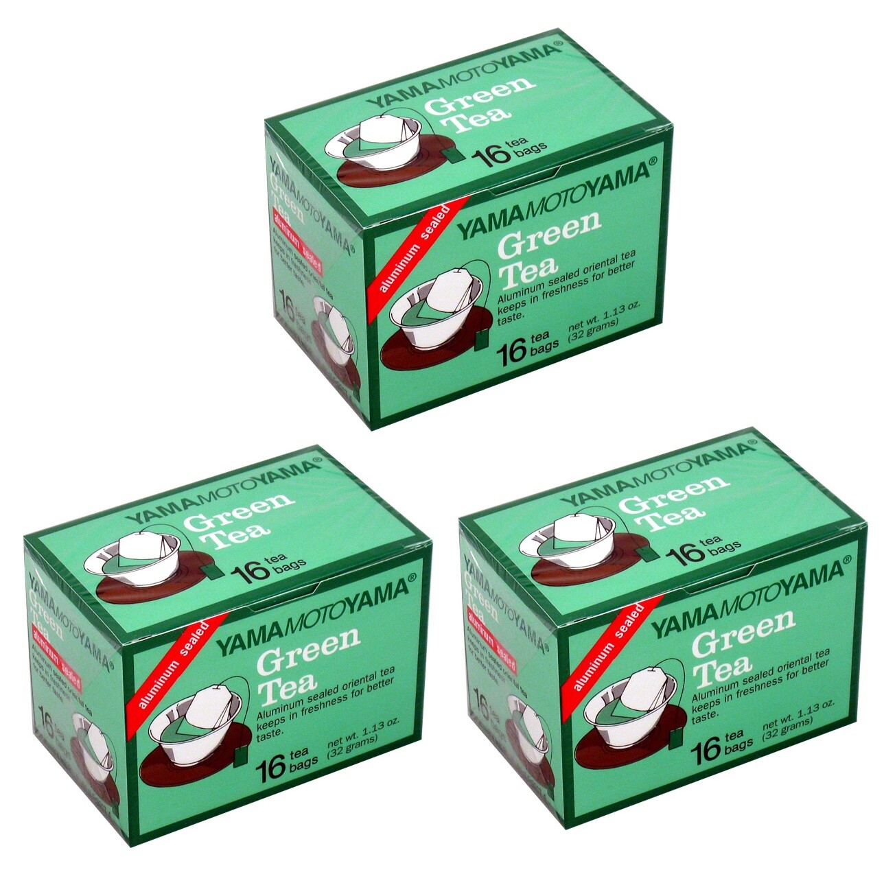 3 BOX of Japanese Yamamotoyama Sencha Green Tea Aluminum Sealed Net Wt. 1.13 oz.