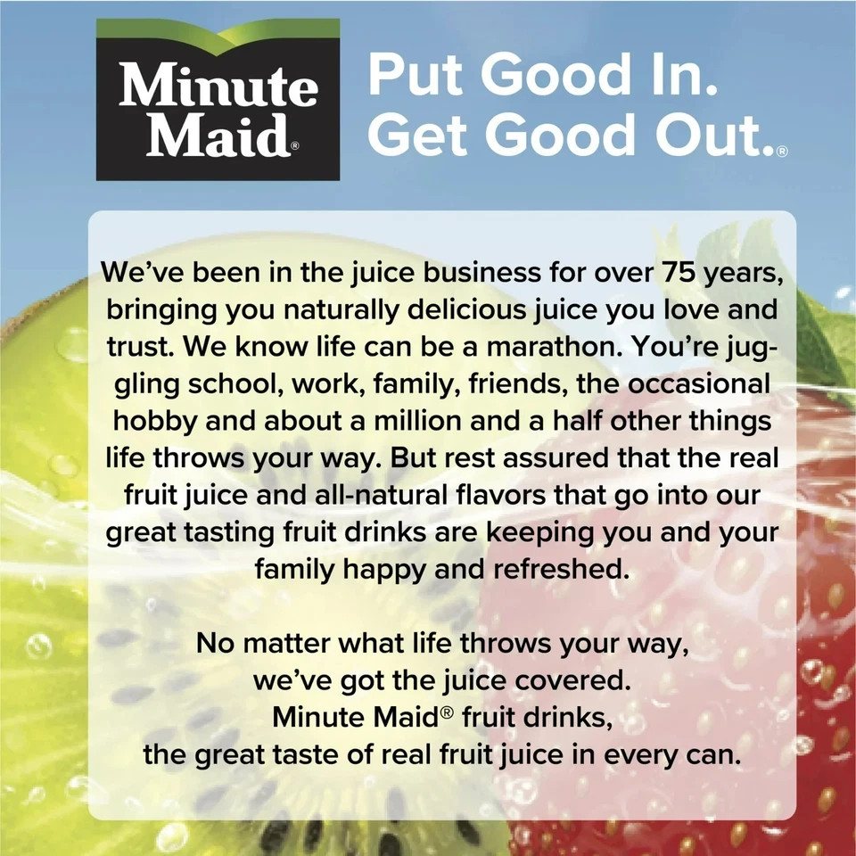 Minute Maid Kiwi Strawberry 20FL OZ Bottles – Refreshing Fruit Drink 24CT Case