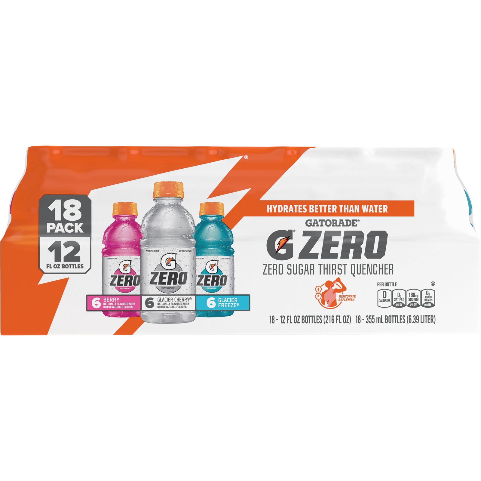 Zero Sports Drinks, Berry/Glacier Cherry/Glacier Freeze Variety Pack,