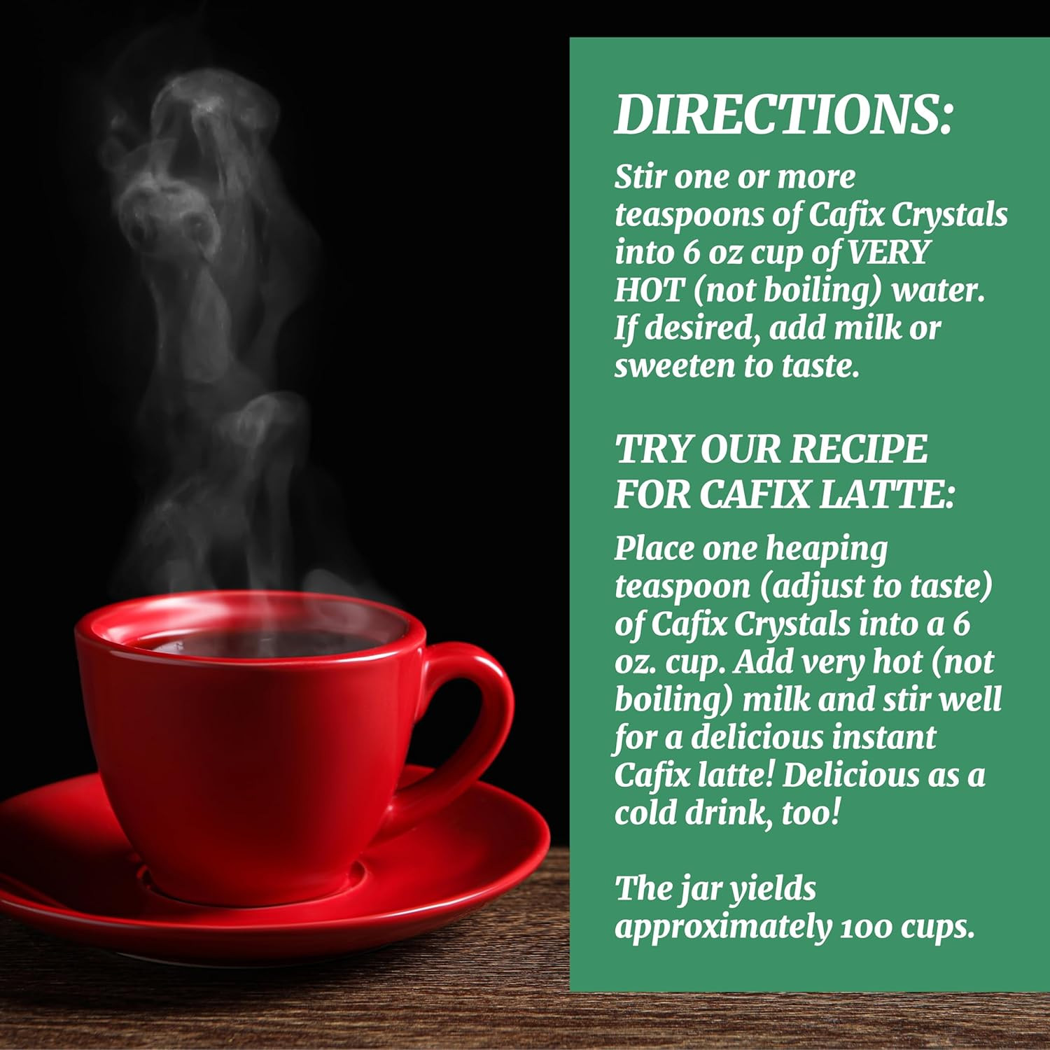 Caffeine Free Instant Coffee Substitute Crystals 7.05 oz Non GMO Kosher