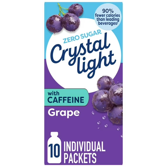 Crystal Light on the Go Grape with Caffeine Drink Mix Packets 3 Pack