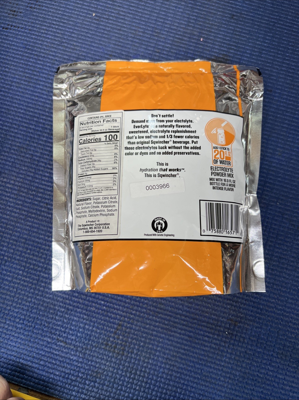PA5- Sqwincher Lite Sports Drink Mix Orange 1 Oz For 20oz Water ,PK8 159060281