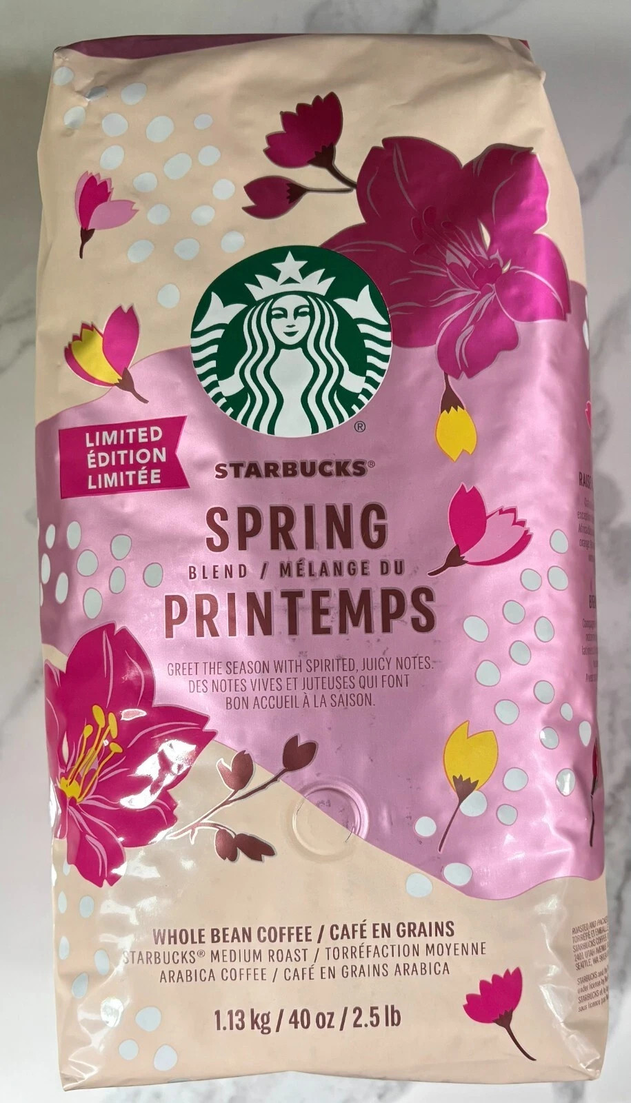 Starbucks SPRING Blend – Whole Bean, Medium Roasted, Arabica Coffee, 40oz /2.5lb