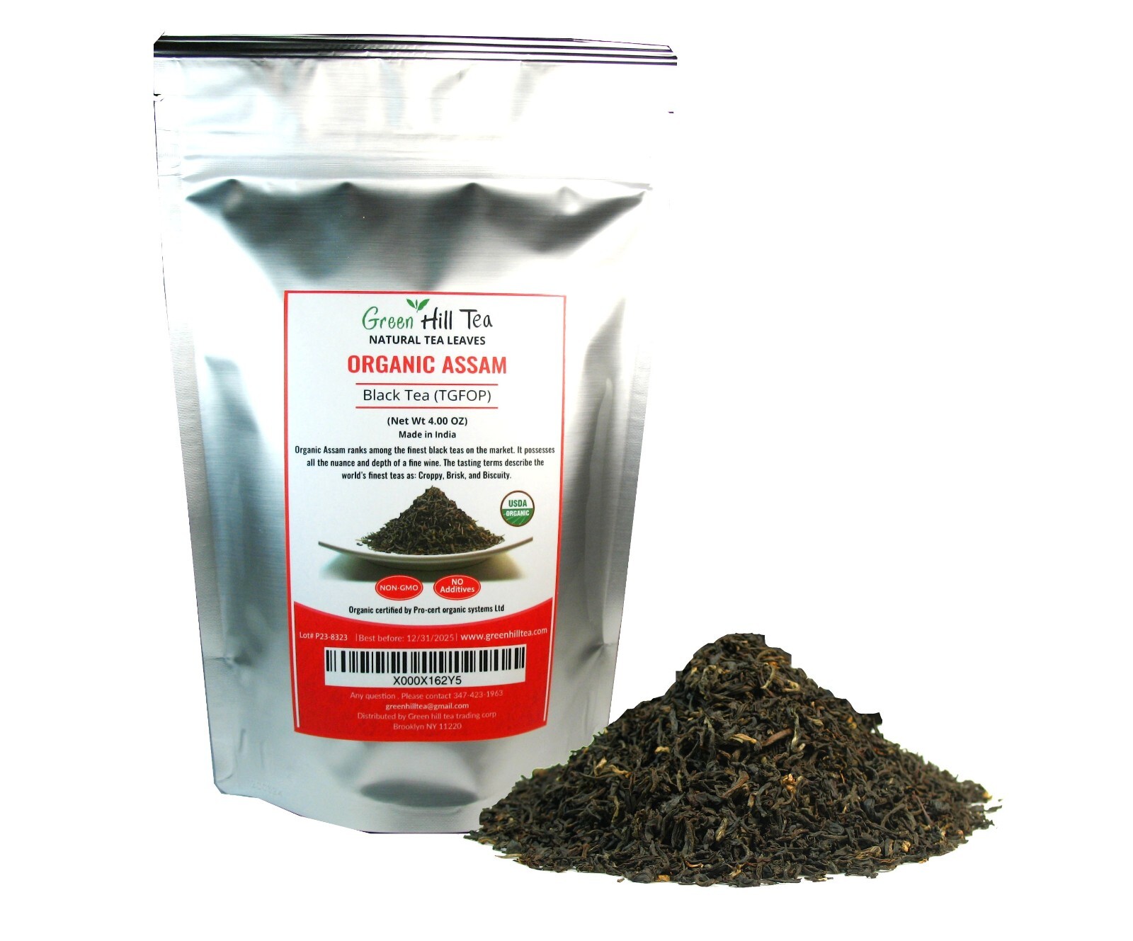 Organic Assam(TGFOP) black Tea with tippy flowery loose tea Estate Tea 1/4 LB