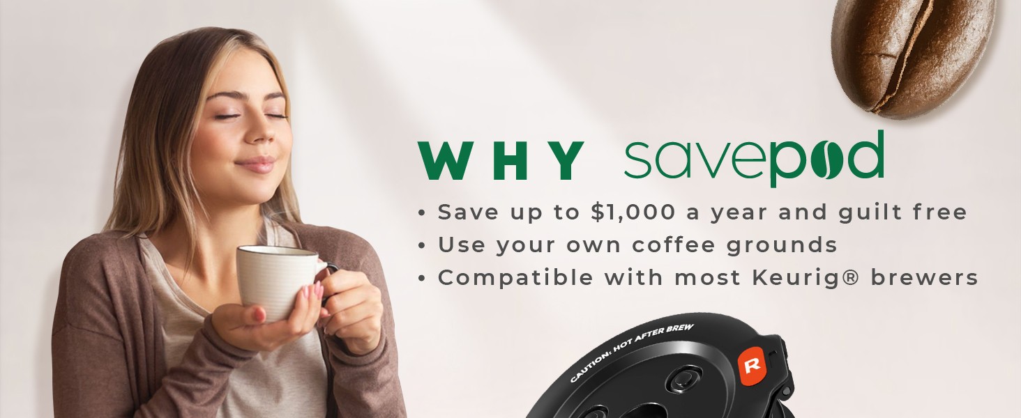 SavePod Universal Ring for Reusable Coffee Pods, 1 Pack, Black | Compatible with