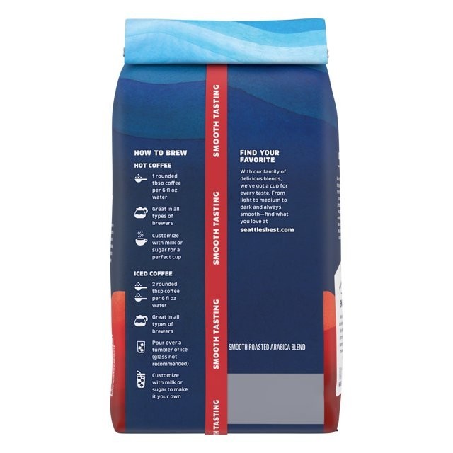 Seattle’s Best Post Alley Blend Dark Roast Ground Coffee 12oz Pack of 3