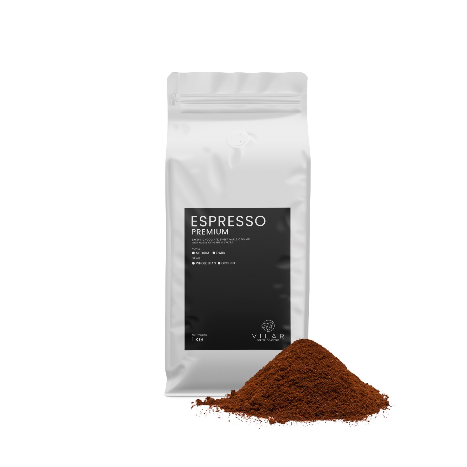 Fresh Espresso Coffee Beans Medium or Dark Roast – Premium Blend – 1 Kg (2.2 Lb)