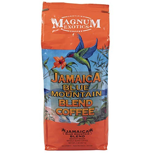 Jamaican Blue Mountain Coffee Blend, Whole Bean,Medium Roast,Strong Arabica 2Lbs