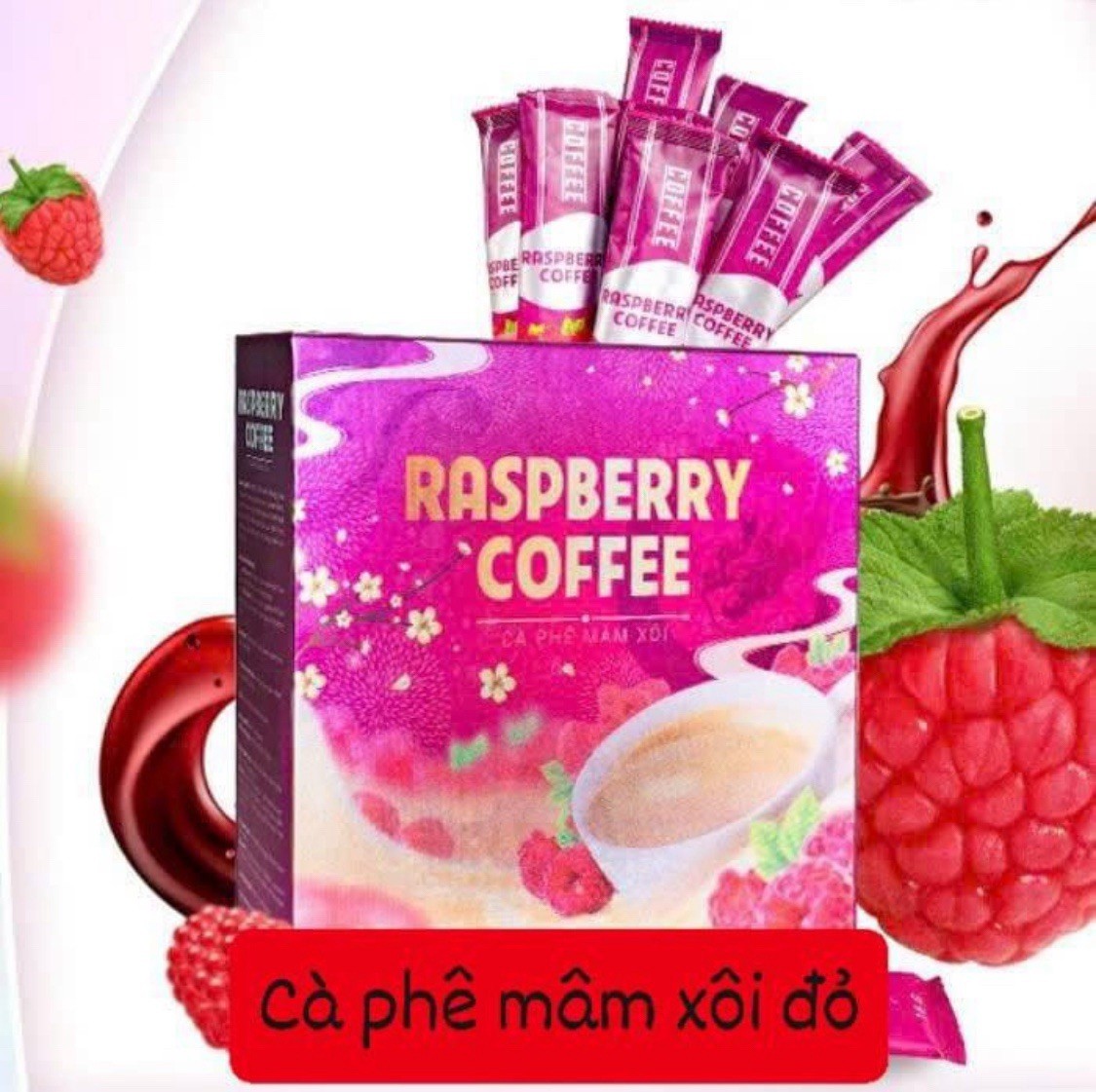 Raspberry Coffee Ca Phe Mam Xoi Den 15 Packets AUTHENTIC Weight Loss (US Seller)