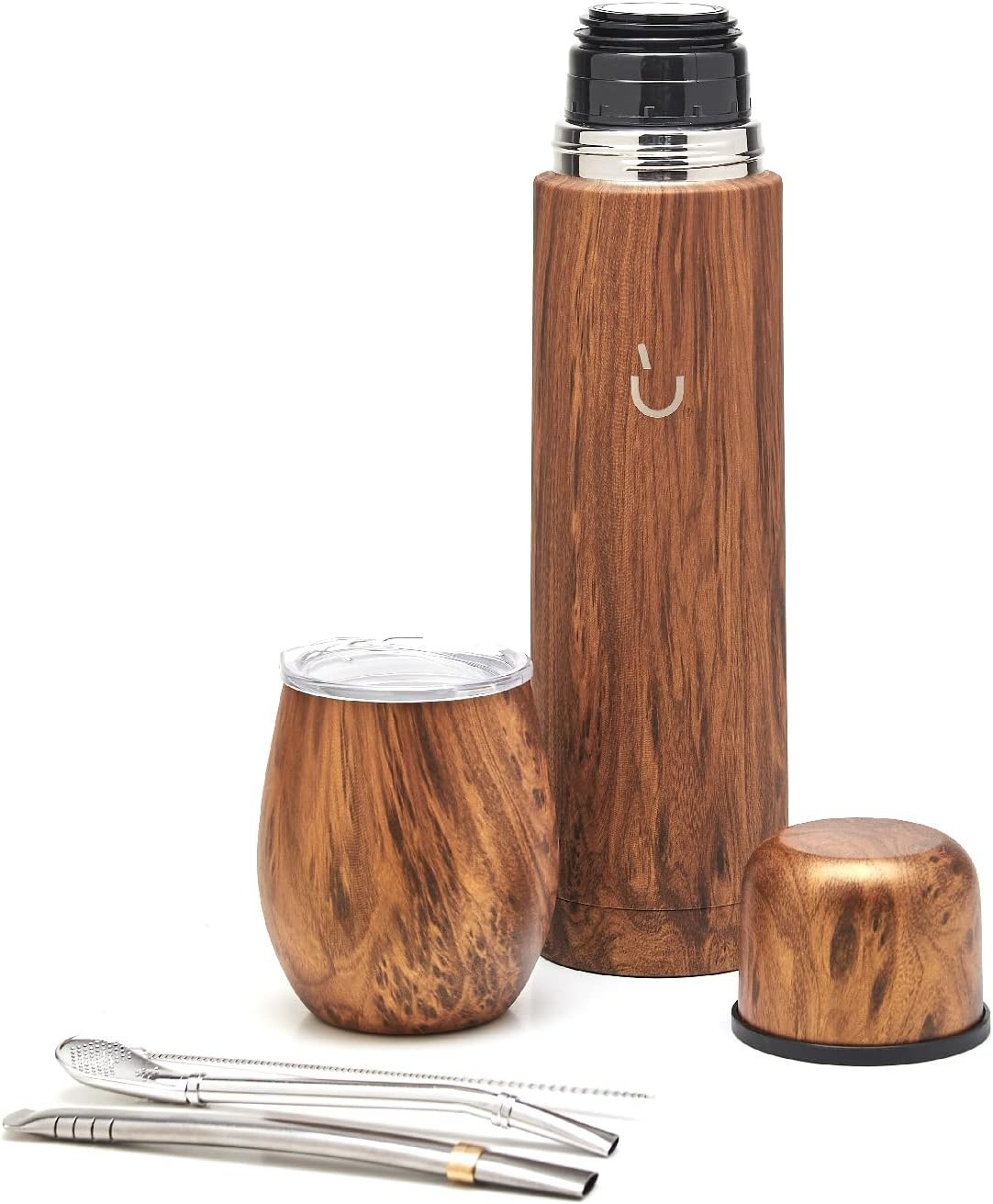 Complete Yerba Mate Set Modern Mate Gourd Thermal Flask Bombilla & Cleaning