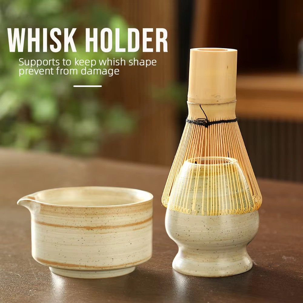 4PCS Japanese Matcha Tea Set Safe Bamboo Whisk Teaspoon Tea Sets Indoor Beverage