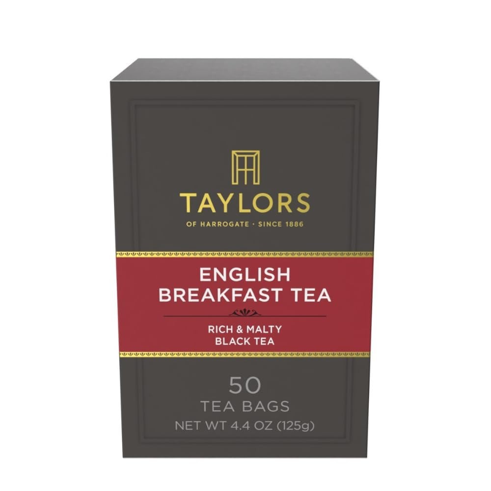 English Breakfast Tea – 50 Caffeinated Pillow Bags for Anytime Enjoyment