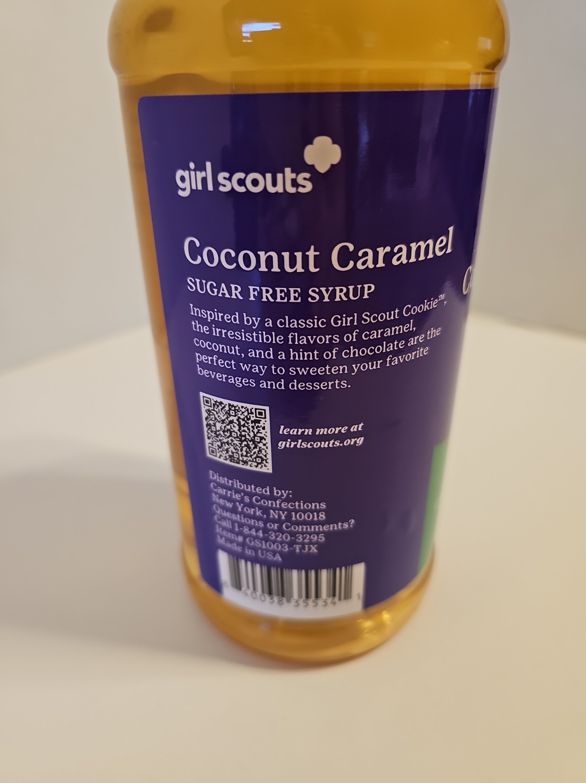 Carrie’s Confections. GIRL SCOUTS Coconut Caramel Sugar Free Syrup. 1 L( 33.8oz)