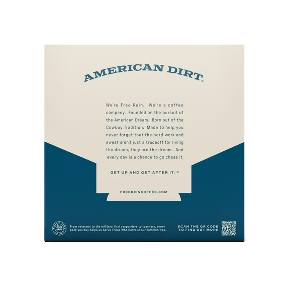 Free Rein Coffee Company, American Dirt Dark Roast Coffee K-Cup Pods, 18 Count