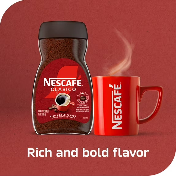 NESCAFÉ CLÁSICO Dark Roast Coffee, Instant Coffee, 3.5 oz, 3 Jar