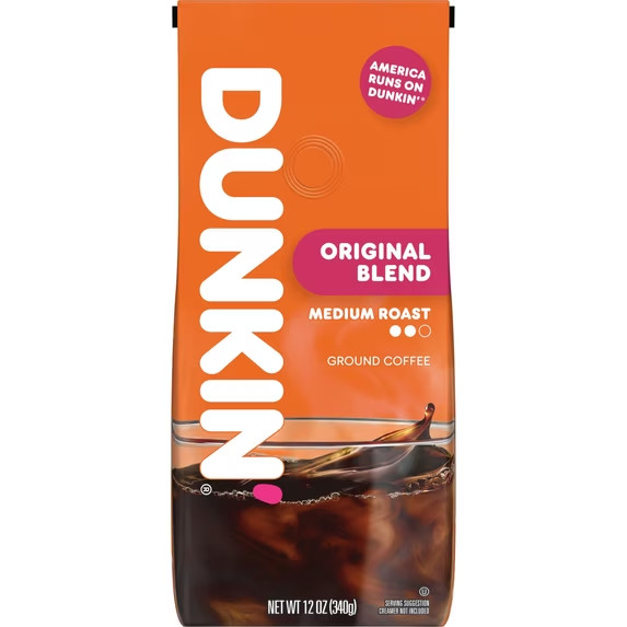 Dunkin’ Original Blend Ground Coffee, Medium Roast, 12 Oz Bag New
