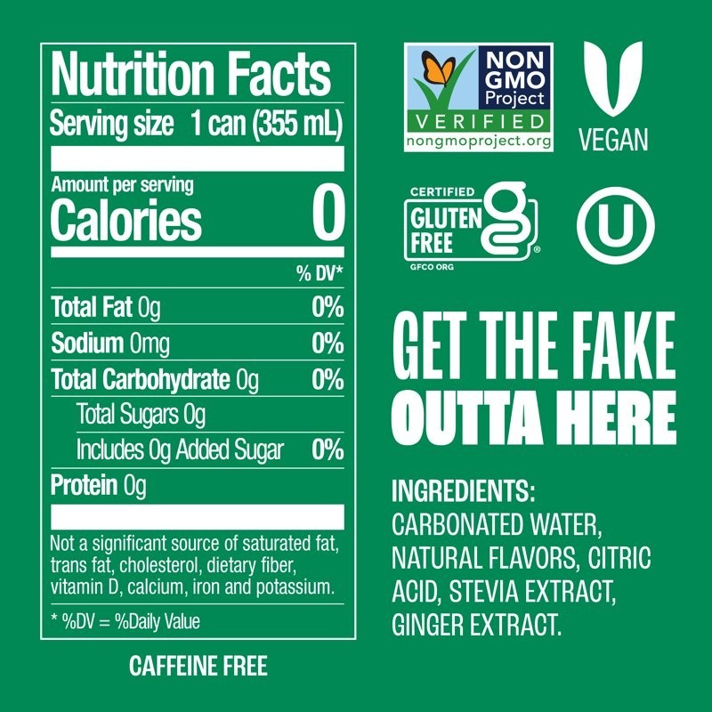 Zevia Ginger Ale Zero sugar caffeine Free – 12 fl oz cans (8 Pack)….
