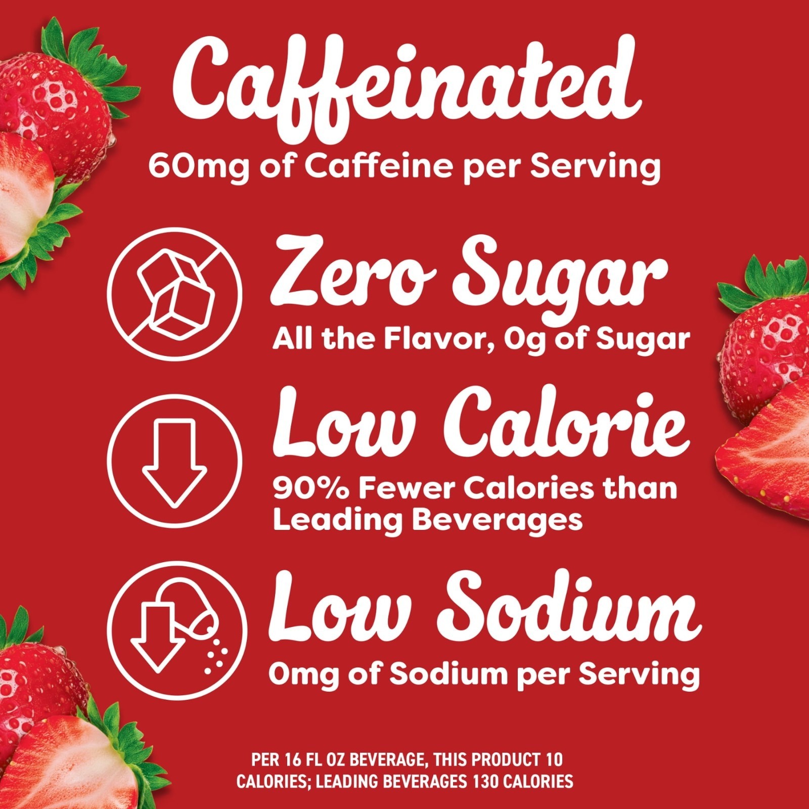 Crystal Light Wild Strawberry Sugar Free Drink Mix Singles with Caffeine, 30 ct