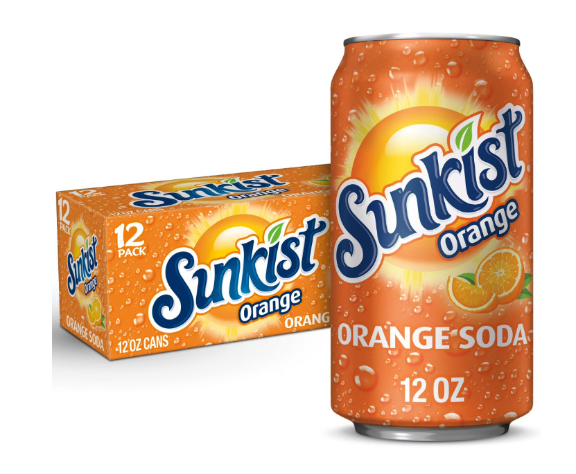 Sunkist Orange Soda Pop, 12 fl oz, 12 Pack Cans Free Shipping