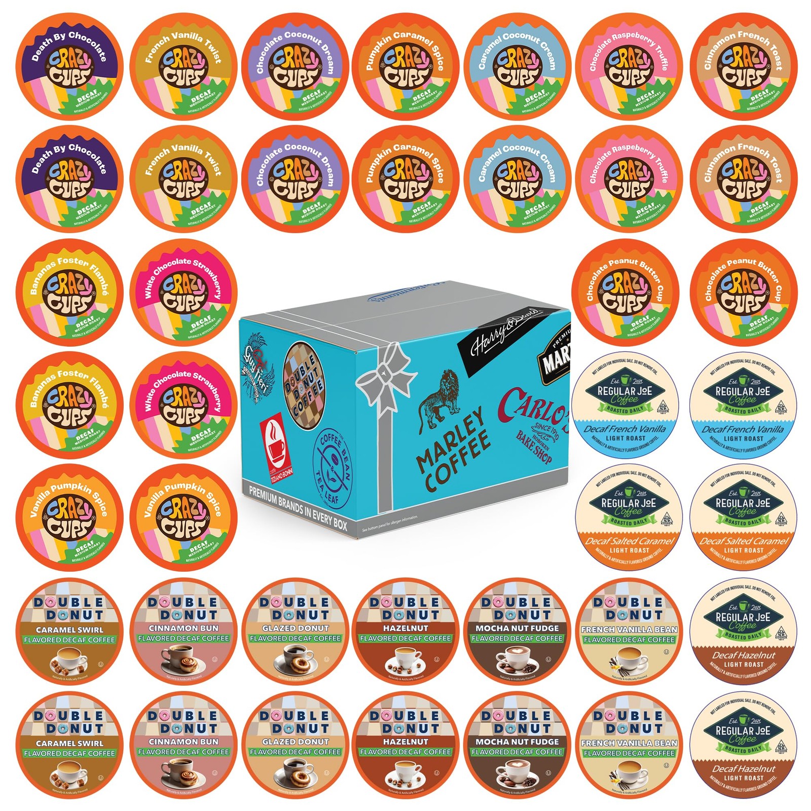 Flavored Decaf Coffee Pods Variety Pack, Great Mix of Decaffeinated Coffee Po…