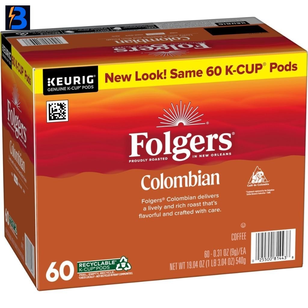 Folgers Colombian Medium Roast Keurig K-Cup Coffee Pods, 60ct. BB 1/27