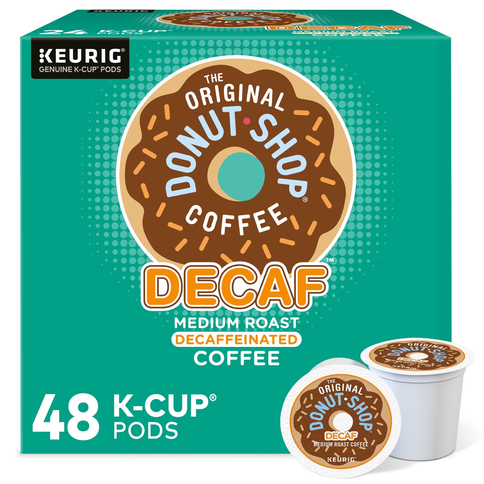 The Original Donut Shop, Decaf, Keurig K-Cup Pods, Medium Roast Coffee, 48 Count