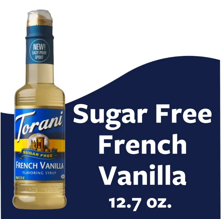 Torani Sugar Free French Vanilla Syrup, Zero Calorie, Authentic Coffeehouse Bott