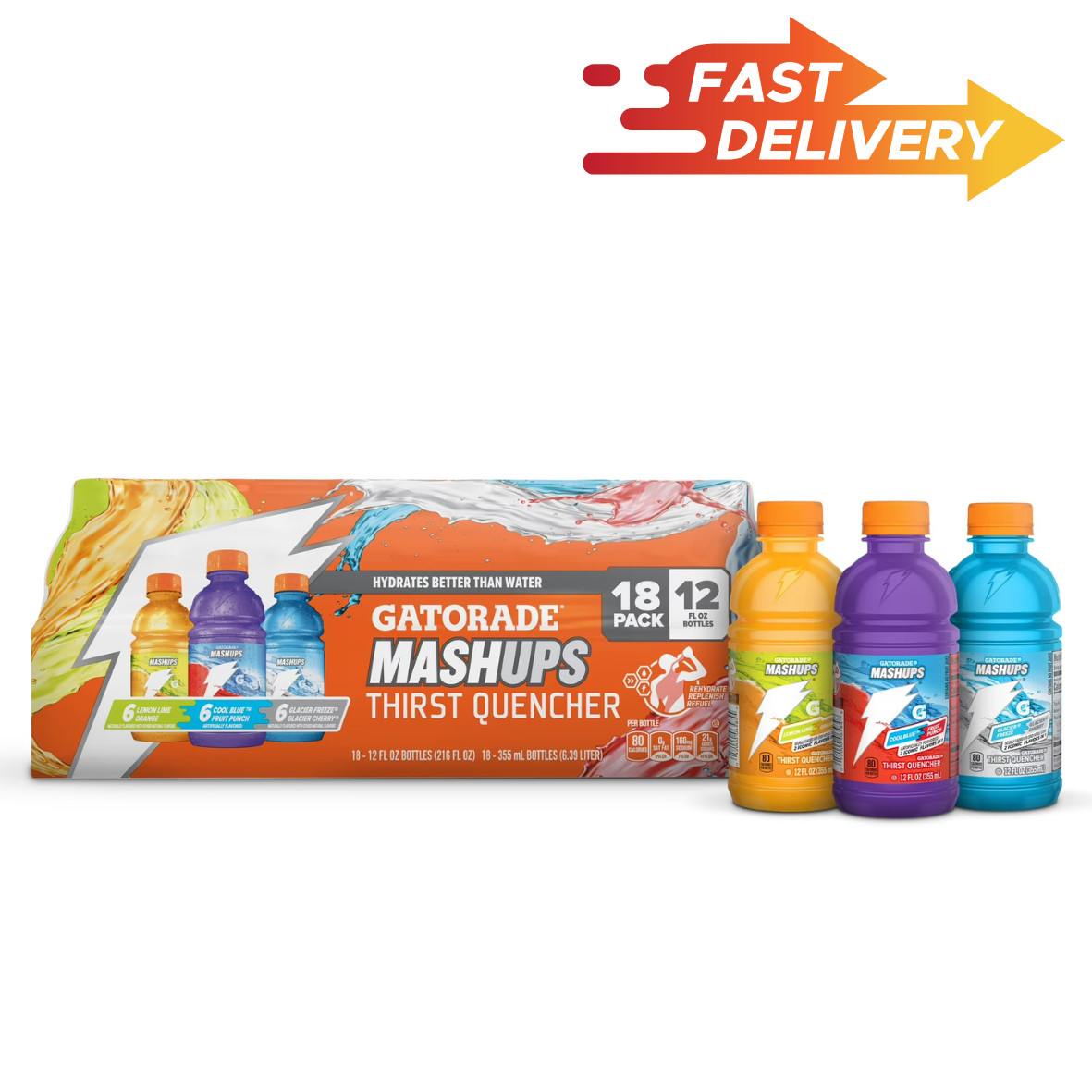 Gatorade Thirst Quencher Mashup Variety Pack Sports Drink, 12 fl oz, 18 Count