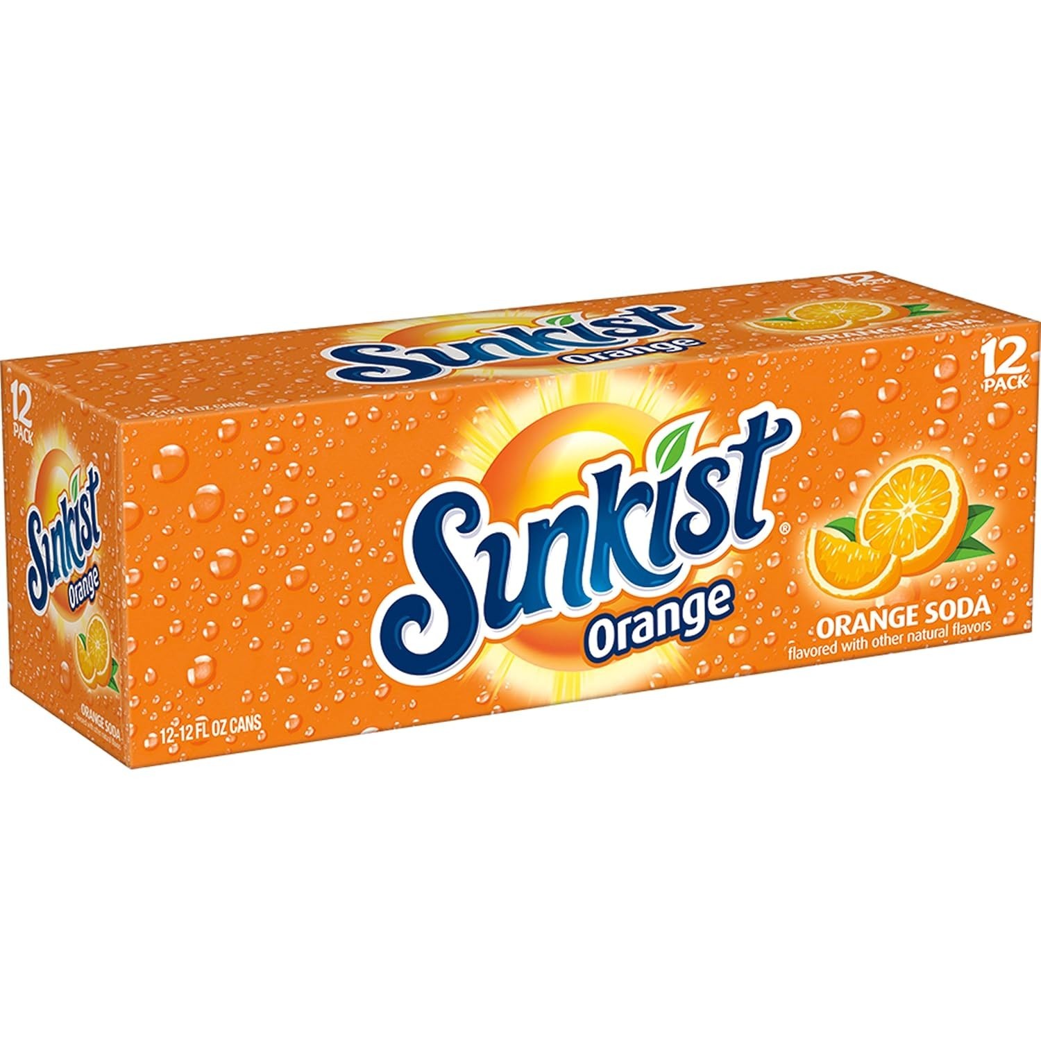 Sunkist Orange Soda Pop, 12 fl oz, 12 Pack Cans Free Shipping