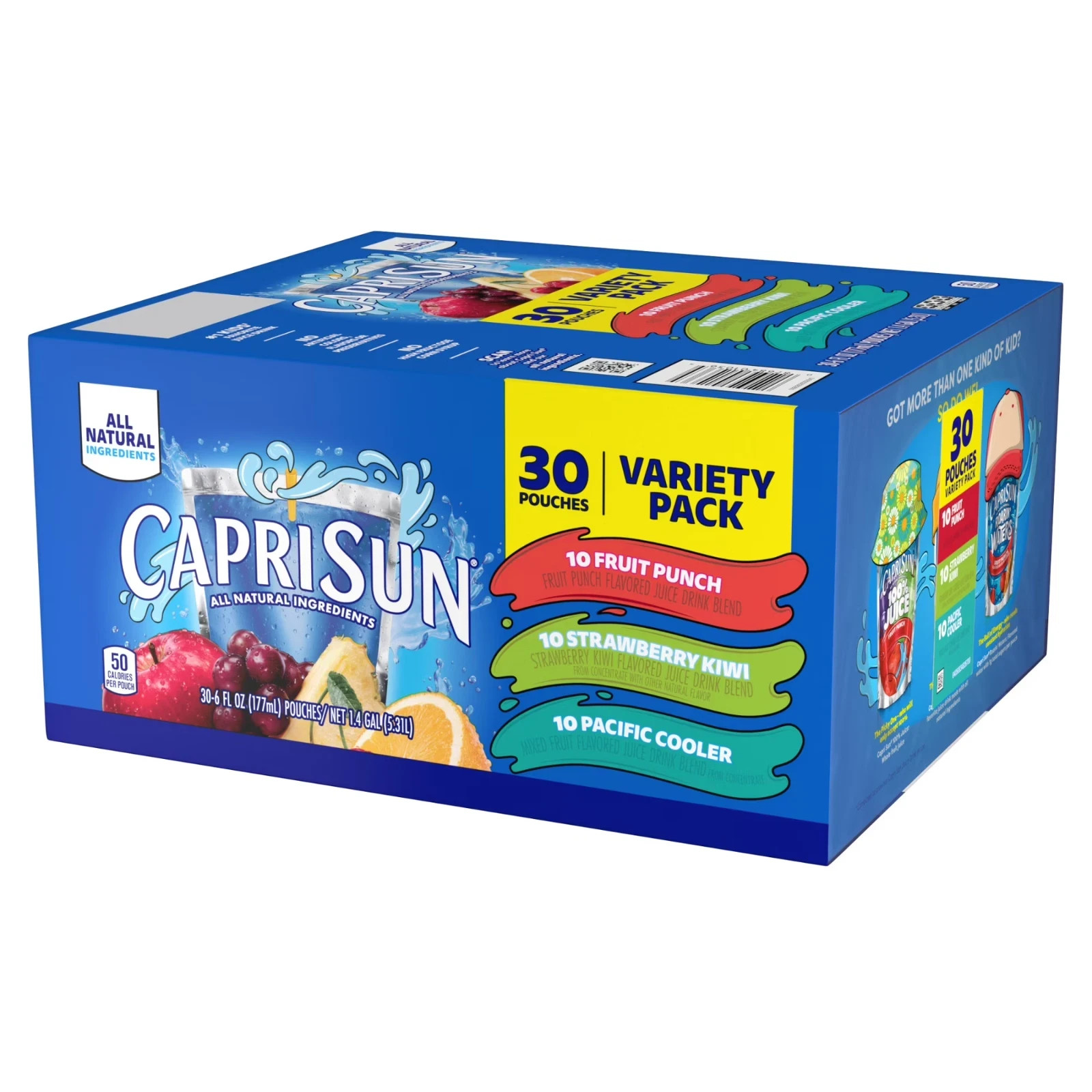 Capri Sun Fruit Punch, Strawberry Kiwi & Pacific Cooler Juice 30 ct Box, 6 fl oz