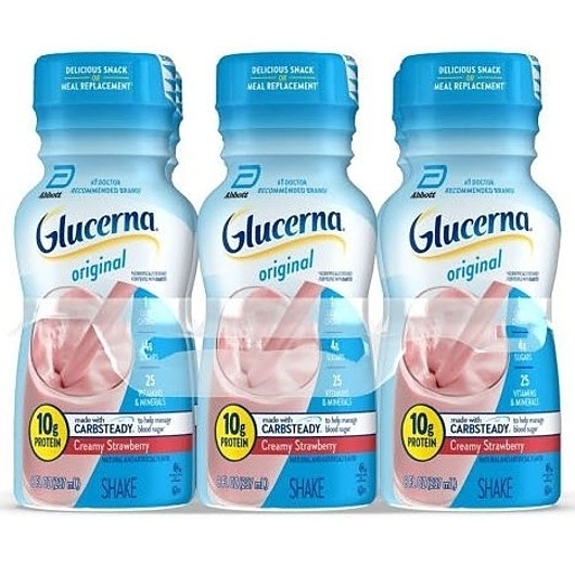 Glucerna Creamy Strawberry Ready To Drink Shake, 8 Fluid Ounces, 24 Per Case