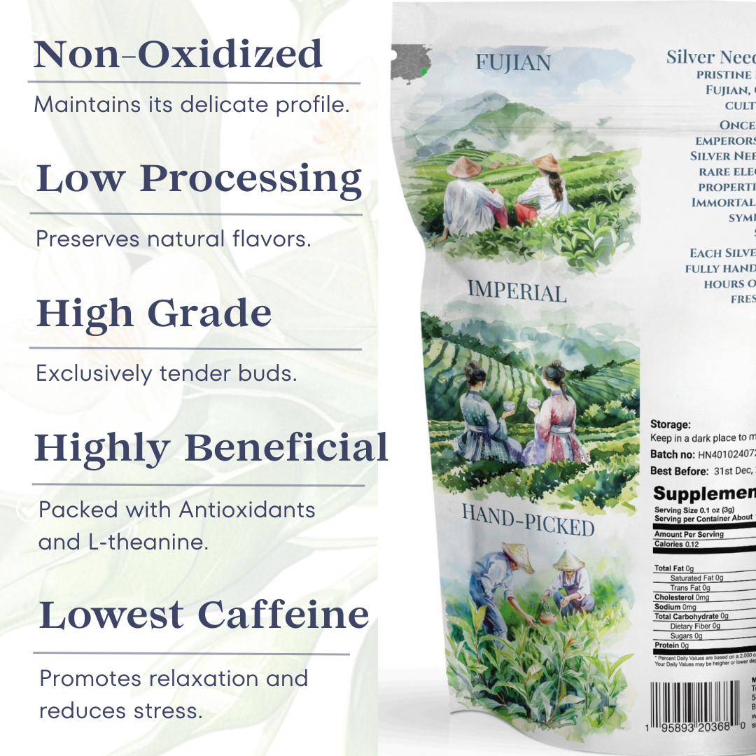 TODICAMP USDA Organic Silver Needle Tea – 16 Ounces of Premium Silver Needle Tea