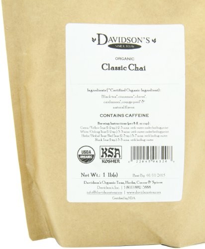Davidson S Classic Chai Loose Leaf Tea 1 Pound Organic Assam Black Tea