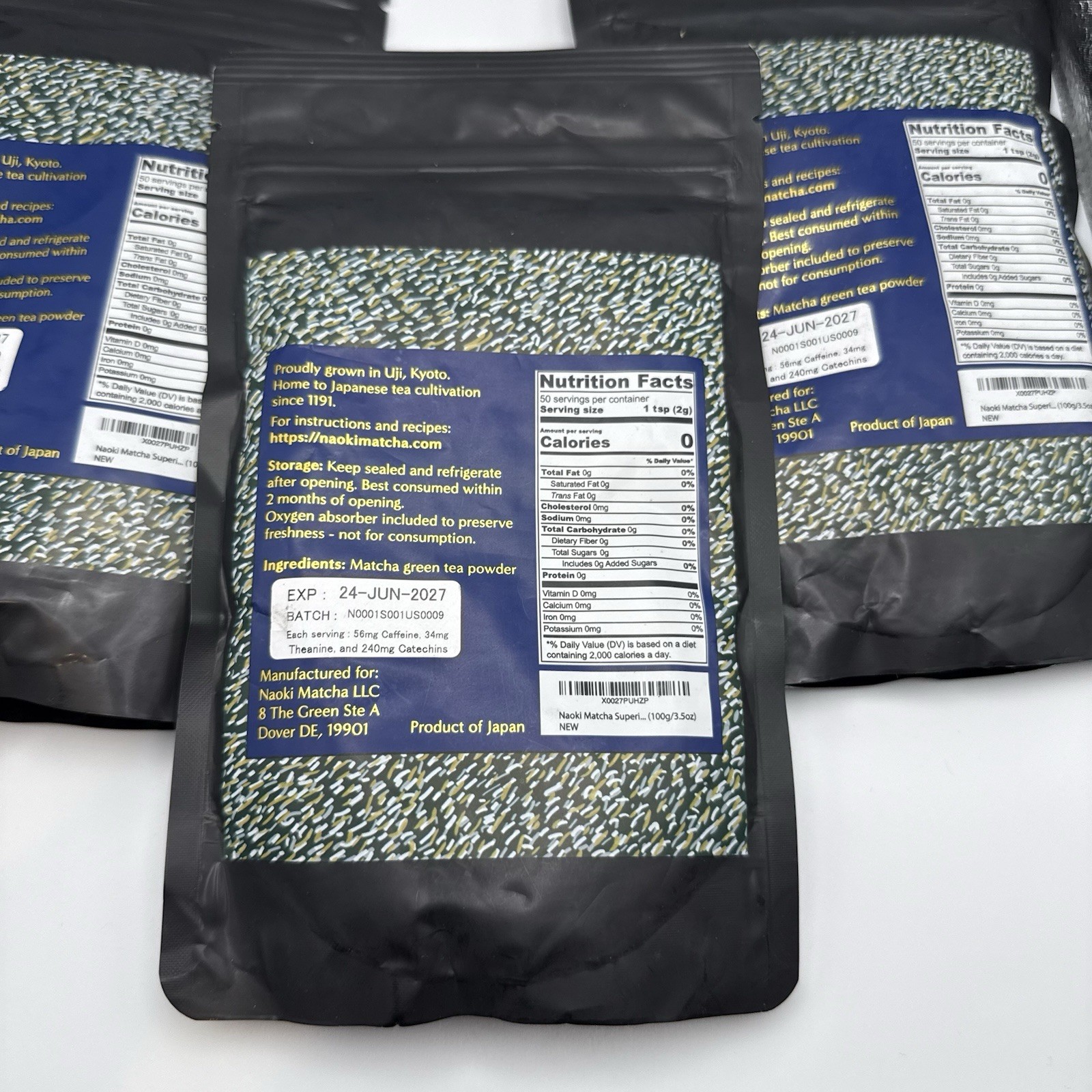 3 Naoki Matcha Superior Blend Ceremonial Grade Japanese Matcha 100g Bundle 2027