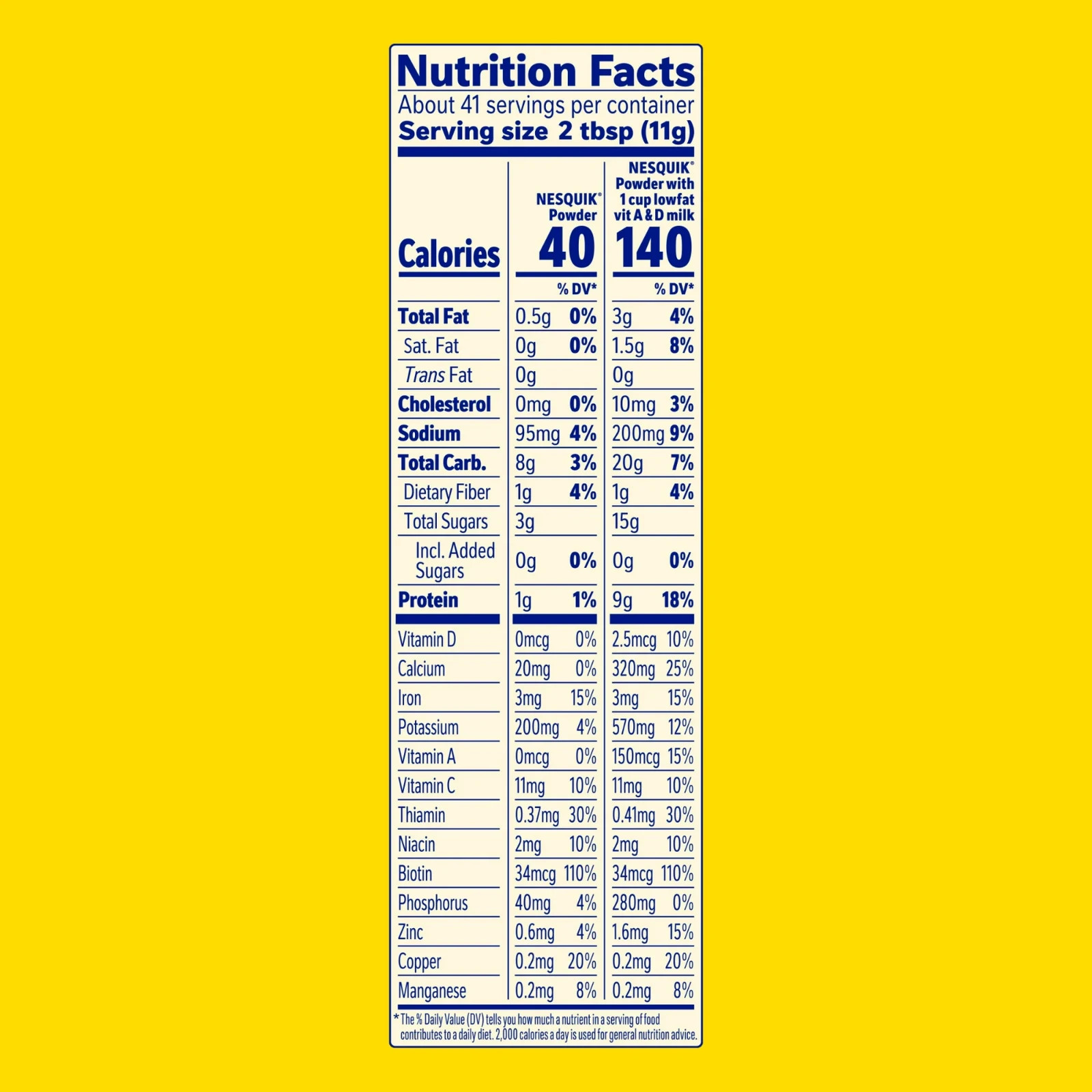 Nestle Nesquik No Sugar Added Chocolate Powder, 16 oz, Can, Makes Instant Chocol