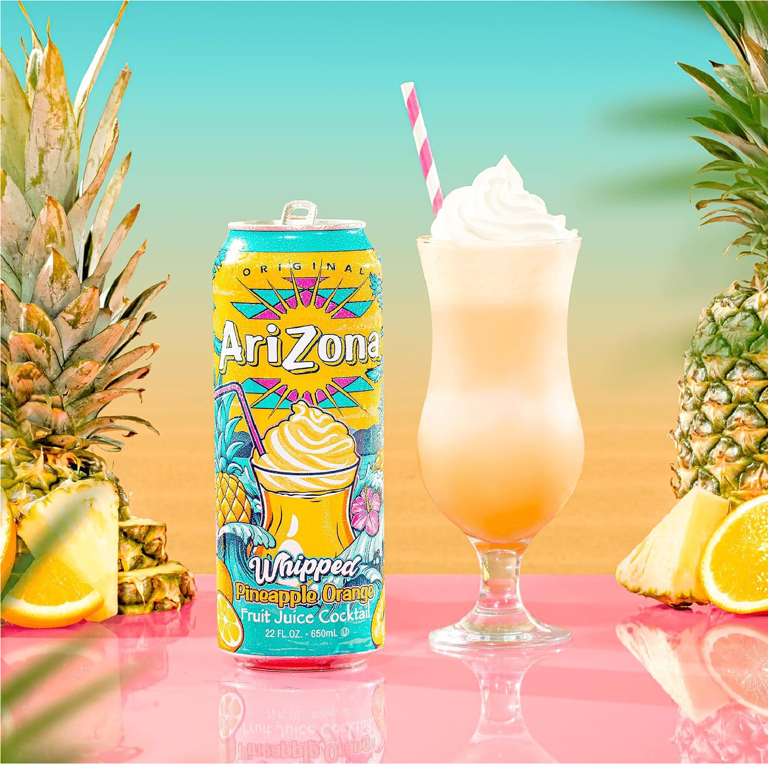 AriZona Whipped Pineapple Orange |Fruit Juice Cocktail | 22 Fl Oz (12 Pack)
