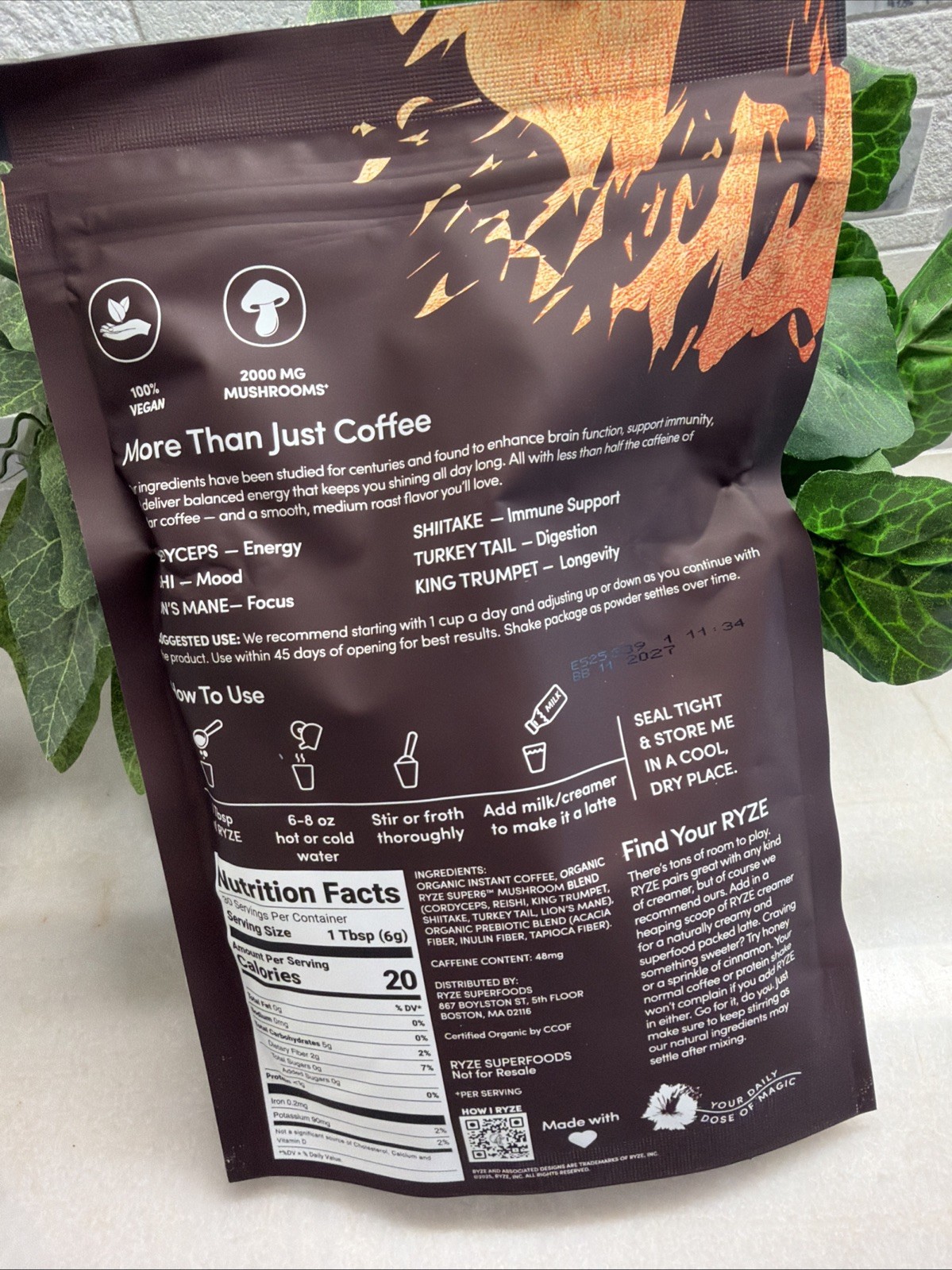 Ryze Mushroom Coffee Drink 6.35oz 30 Servings